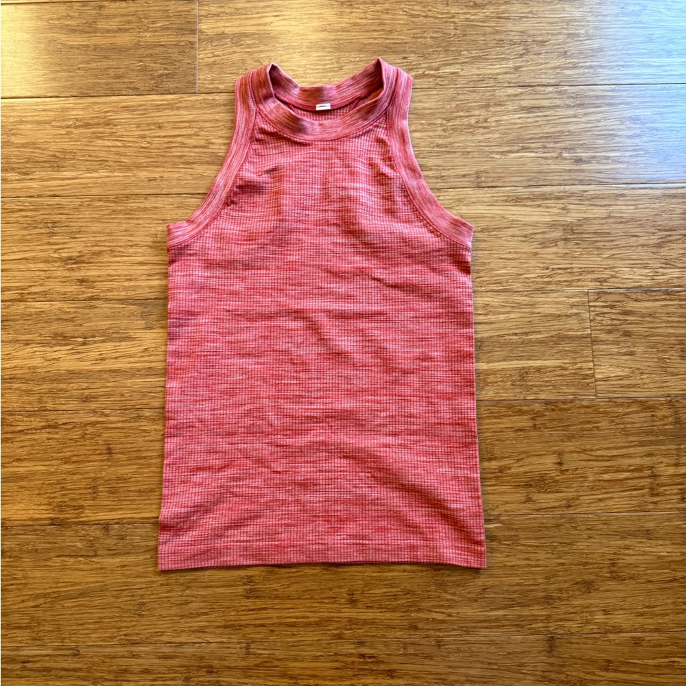 Athleta Women's Space Dyed Heather Orange/Red Renew RacerbackTank Top